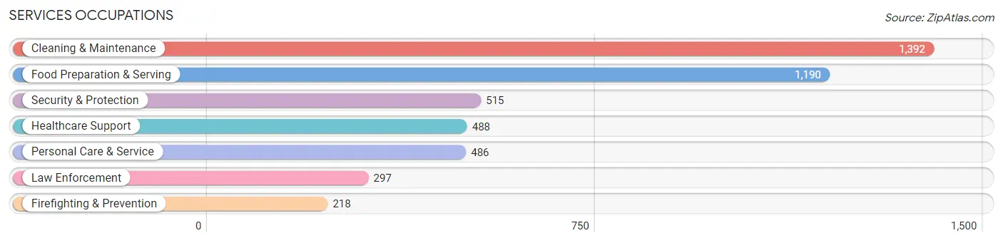 Services Occupations in Bedford County
