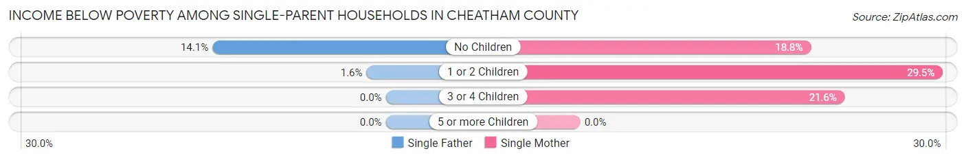 Income Below Poverty Among Single-Parent Households in Cheatham County