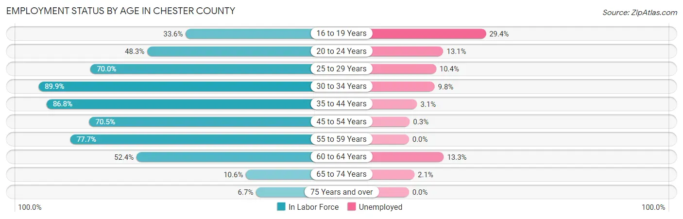 Employment Status by Age in Chester County