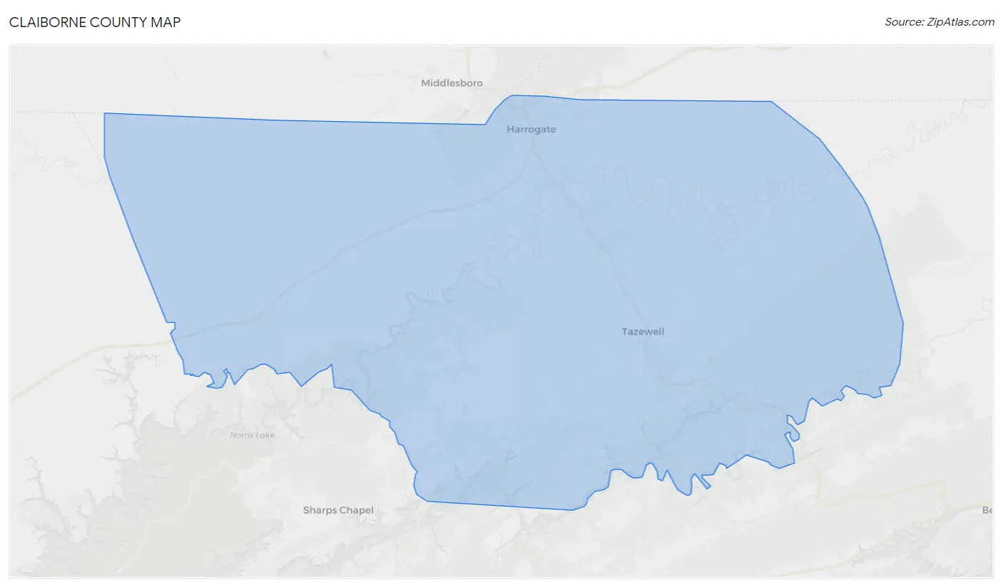 Claiborne County Map