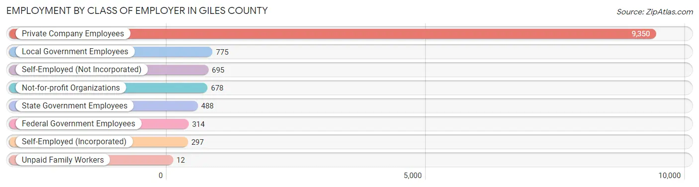 Employment by Class of Employer in Giles County