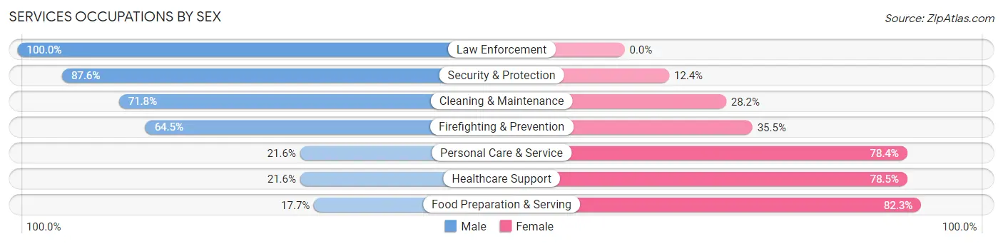 Services Occupations by Sex in Grundy County