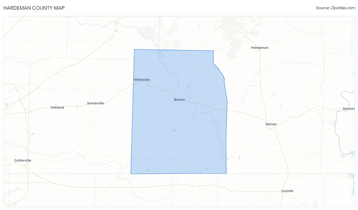 Hardeman County Map