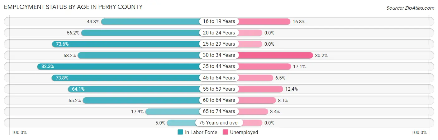 Employment Status by Age in Perry County