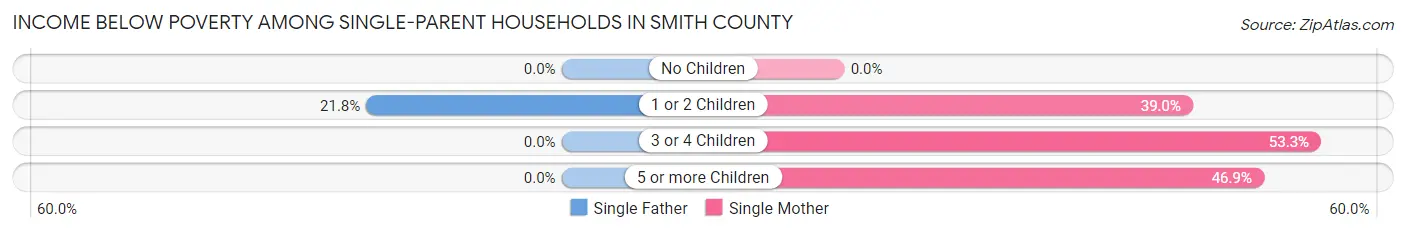 Income Below Poverty Among Single-Parent Households in Smith County