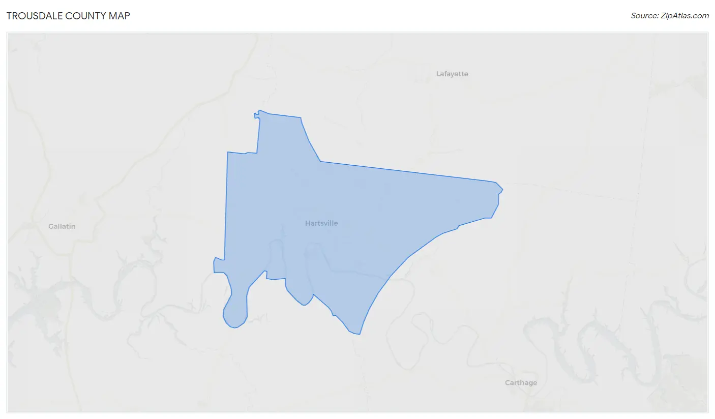 Trousdale County Map