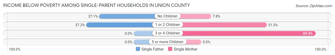 Income Below Poverty Among Single-Parent Households in Union County