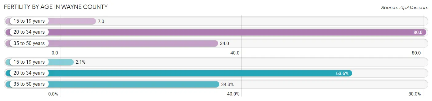 Female Fertility by Age in Wayne County