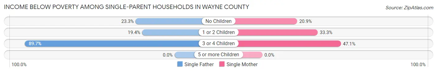 Income Below Poverty Among Single-Parent Households in Wayne County