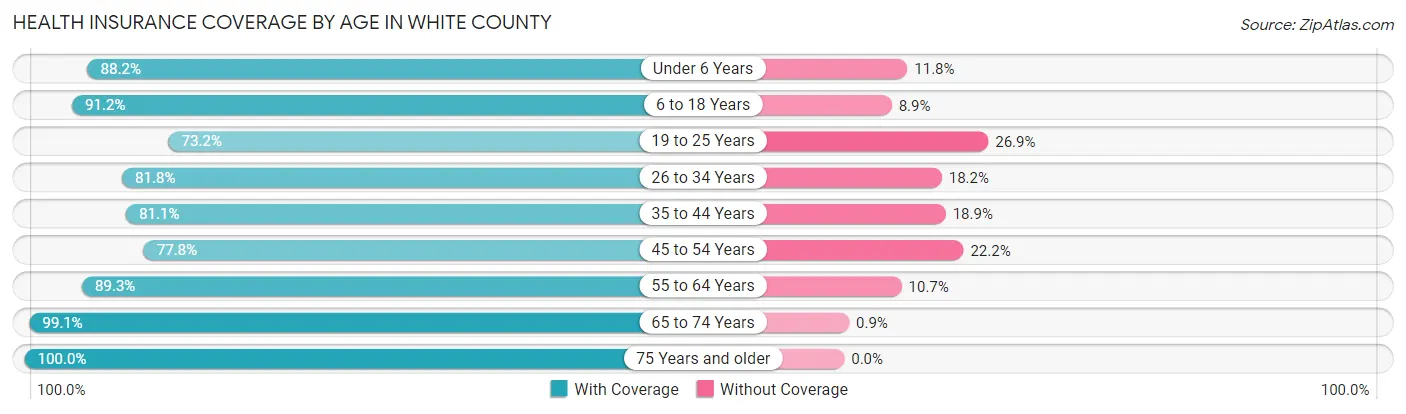 Health Insurance Coverage by Age in White County