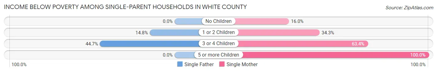 Income Below Poverty Among Single-Parent Households in White County