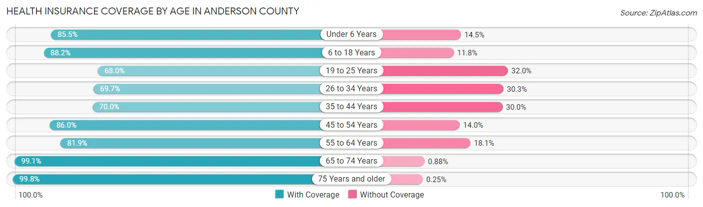 Health Insurance Coverage by Age in Anderson County