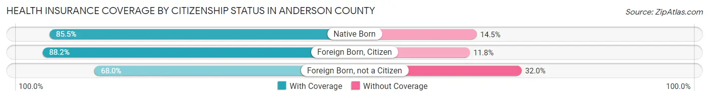 Health Insurance Coverage by Citizenship Status in Anderson County