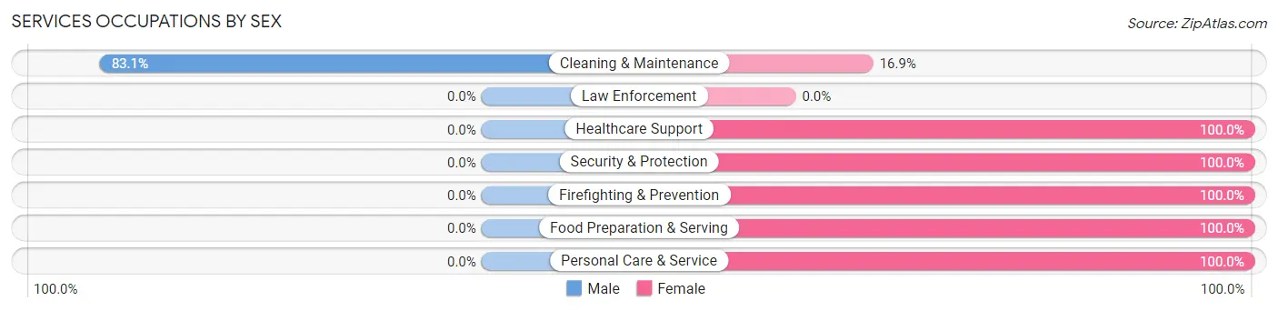 Services Occupations by Sex in Bailey County