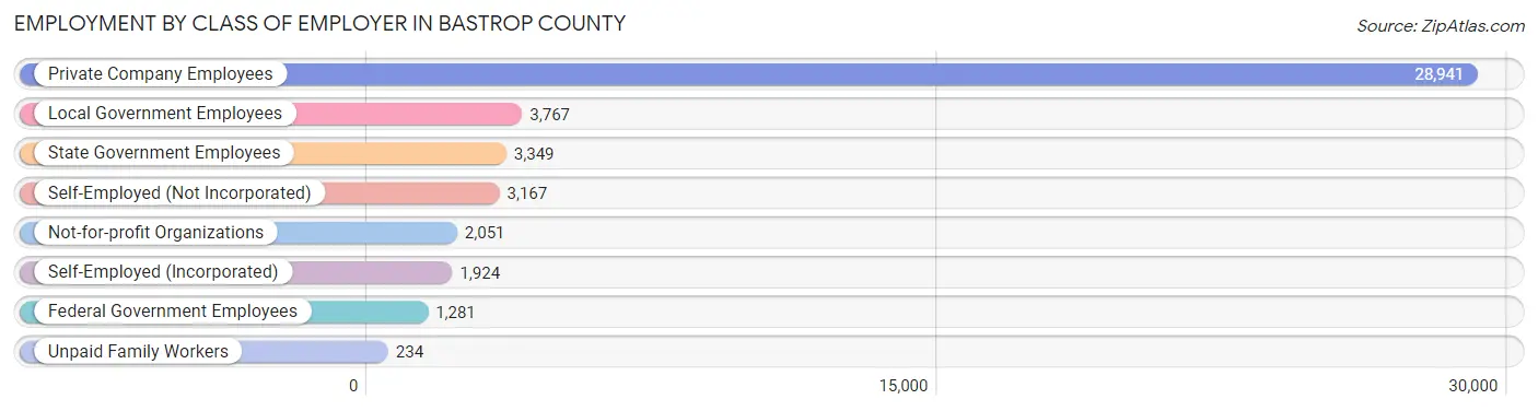 Employment by Class of Employer in Bastrop County
