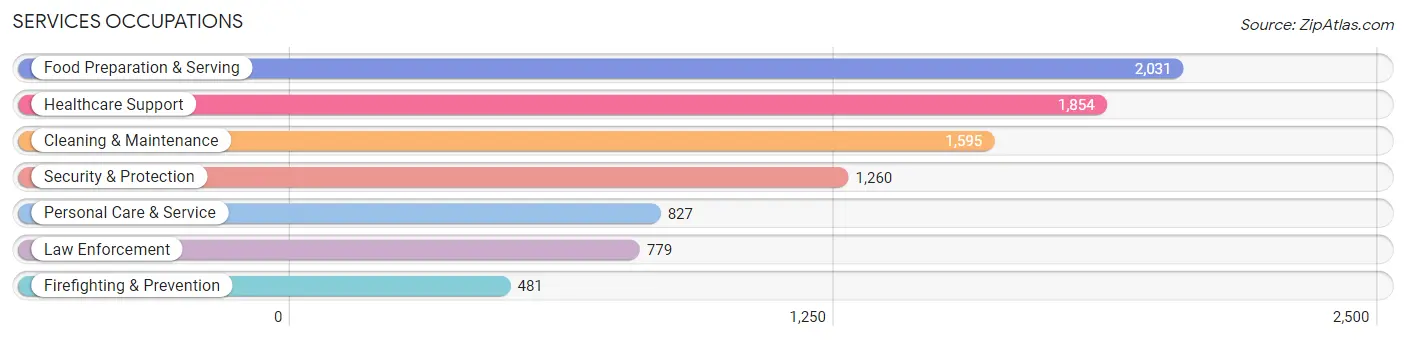 Services Occupations in Bastrop County