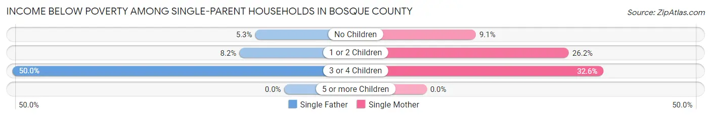 Income Below Poverty Among Single-Parent Households in Bosque County