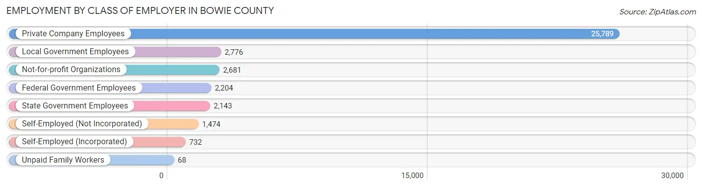 Employment by Class of Employer in Bowie County