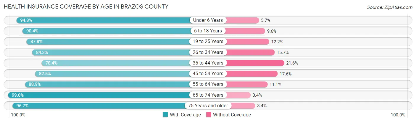 Health Insurance Coverage by Age in Brazos County