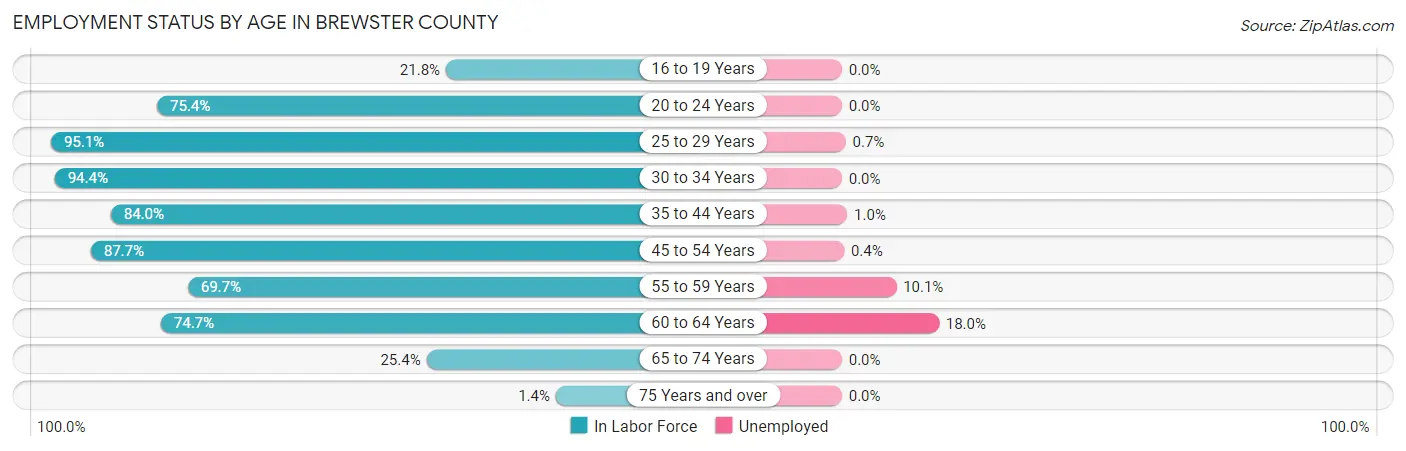 Employment Status by Age in Brewster County