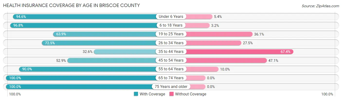 Health Insurance Coverage by Age in Briscoe County