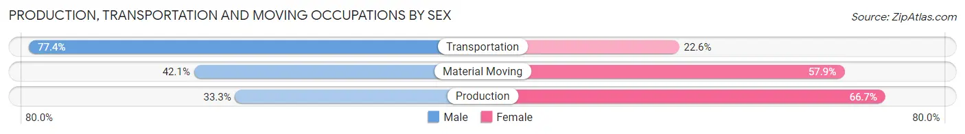 Production, Transportation and Moving Occupations by Sex in Briscoe County