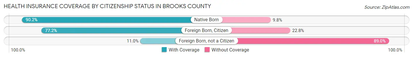 Health Insurance Coverage by Citizenship Status in Brooks County