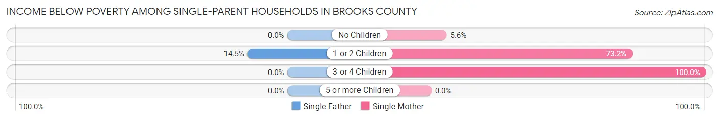 Income Below Poverty Among Single-Parent Households in Brooks County