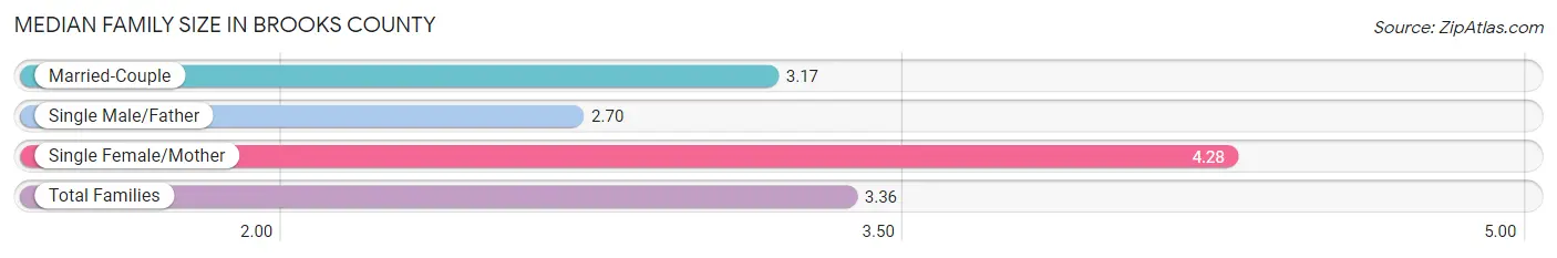 Median Family Size in Brooks County