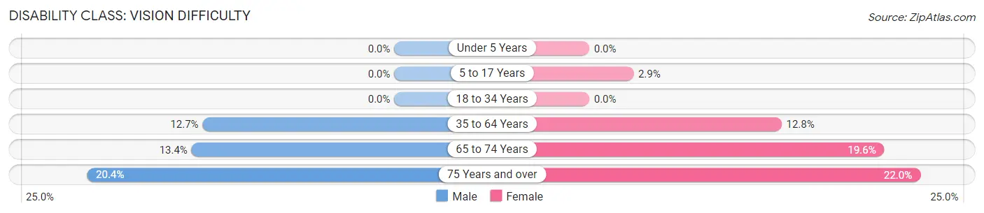 Disability in Brooks County: <span>Vision Difficulty</span>