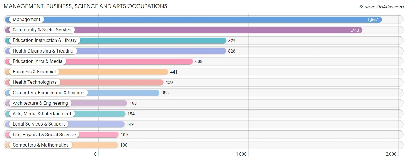 Management, Business, Science and Arts Occupations in Brown County