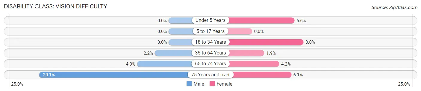 Disability in Burleson County: <span>Vision Difficulty</span>
