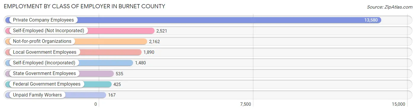 Employment by Class of Employer in Burnet County