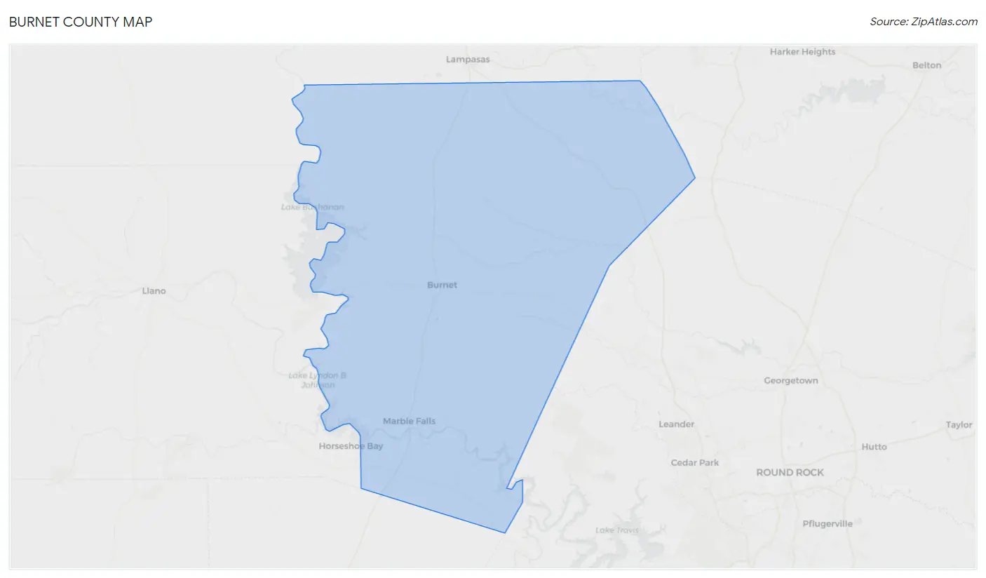 Burnet County Map