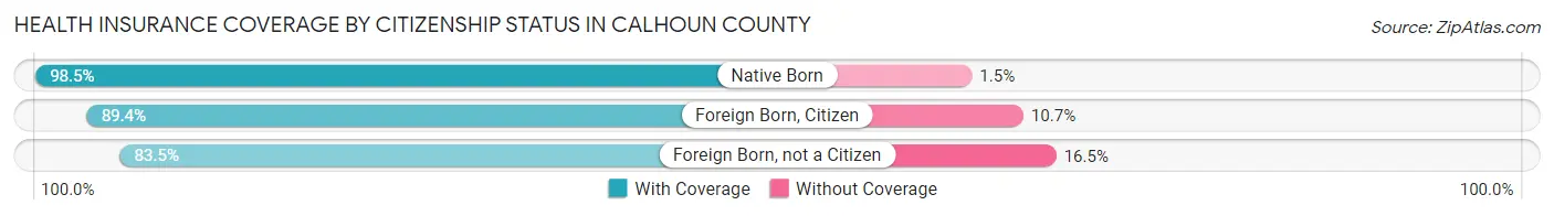 Health Insurance Coverage by Citizenship Status in Calhoun County
