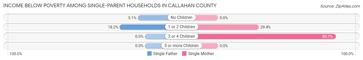 Income Below Poverty Among Single-Parent Households in Callahan County