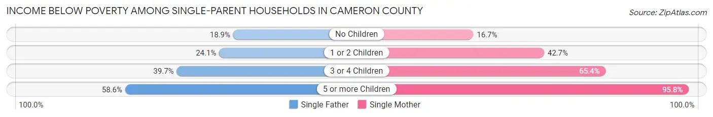 Income Below Poverty Among Single-Parent Households in Cameron County