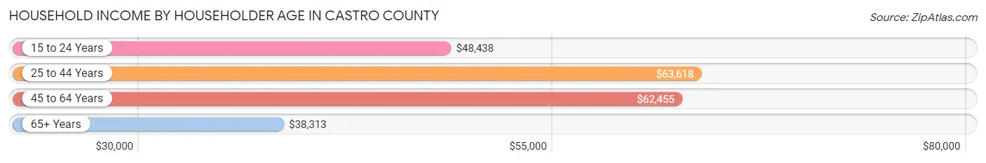 Household Income by Householder Age in Castro County