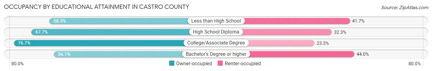 Occupancy by Educational Attainment in Castro County