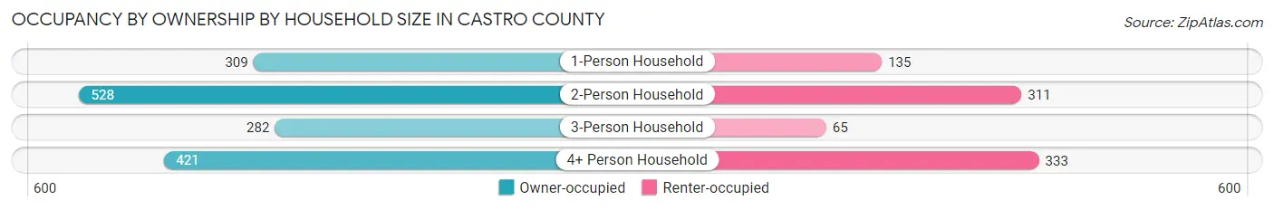Occupancy by Ownership by Household Size in Castro County