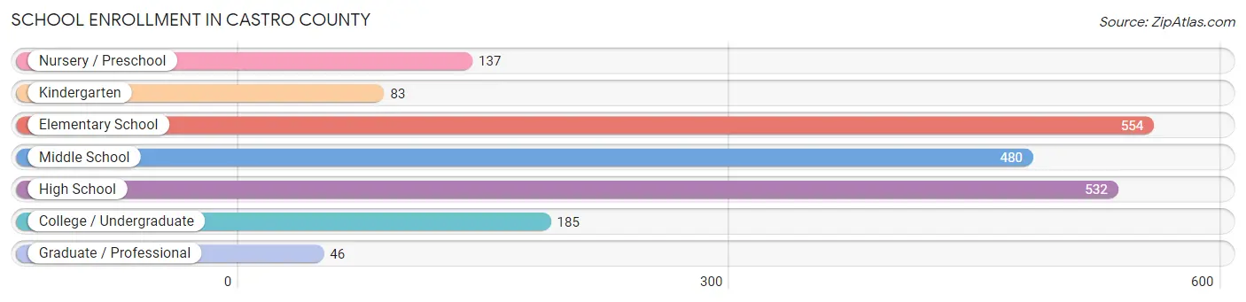 School Enrollment in Castro County