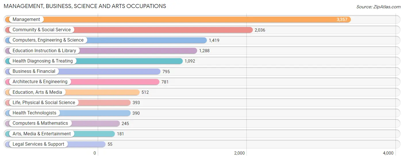 Management, Business, Science and Arts Occupations in Chambers County