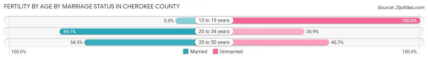 Female Fertility by Age by Marriage Status in Cherokee County