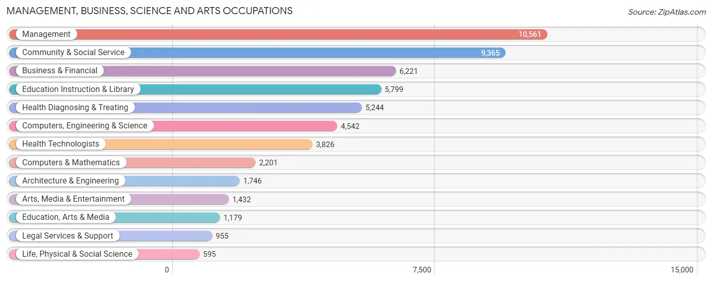 Management, Business, Science and Arts Occupations in Comal County