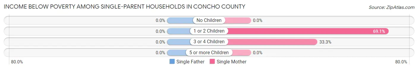 Income Below Poverty Among Single-Parent Households in Concho County