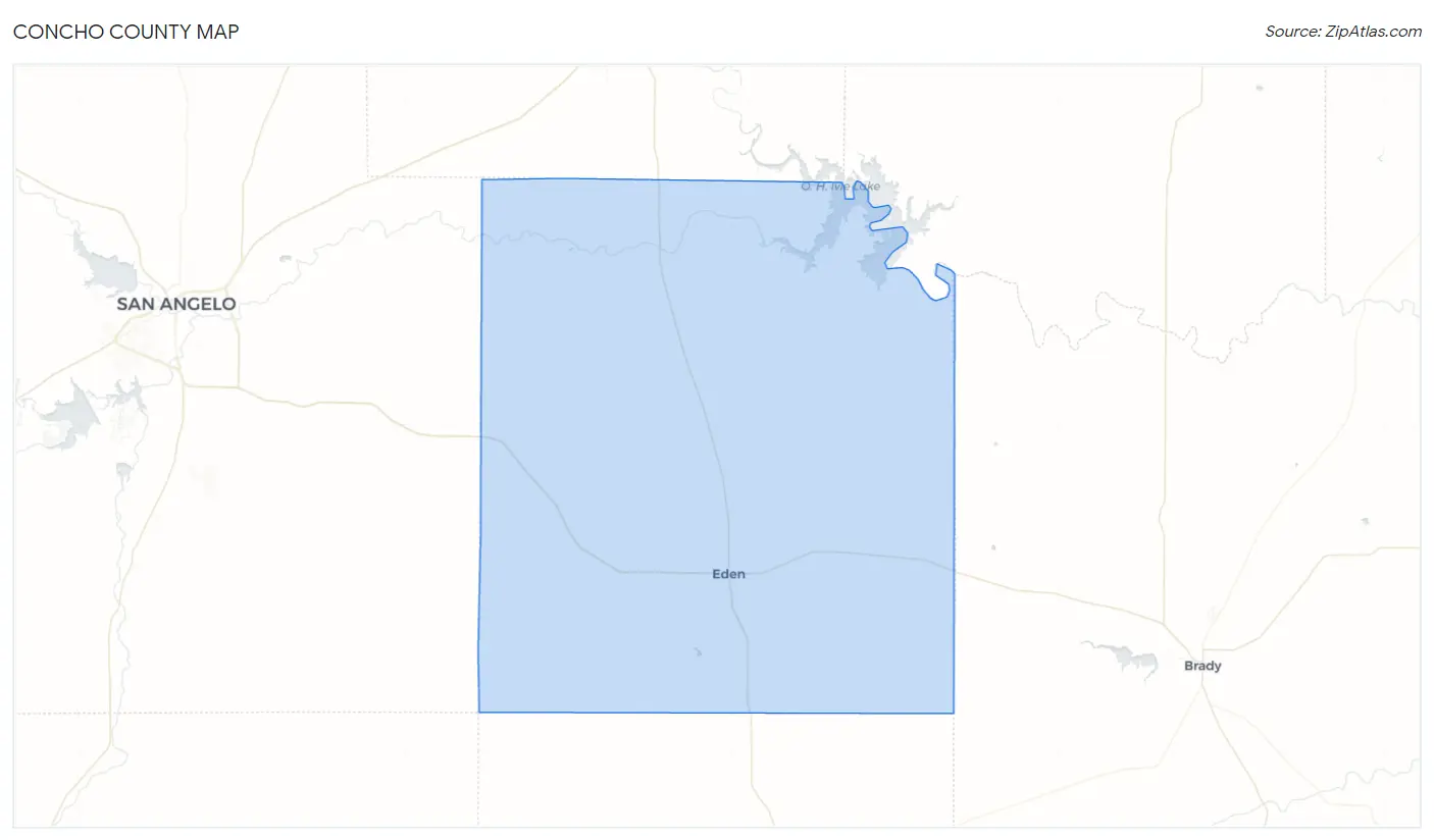 Concho County Map