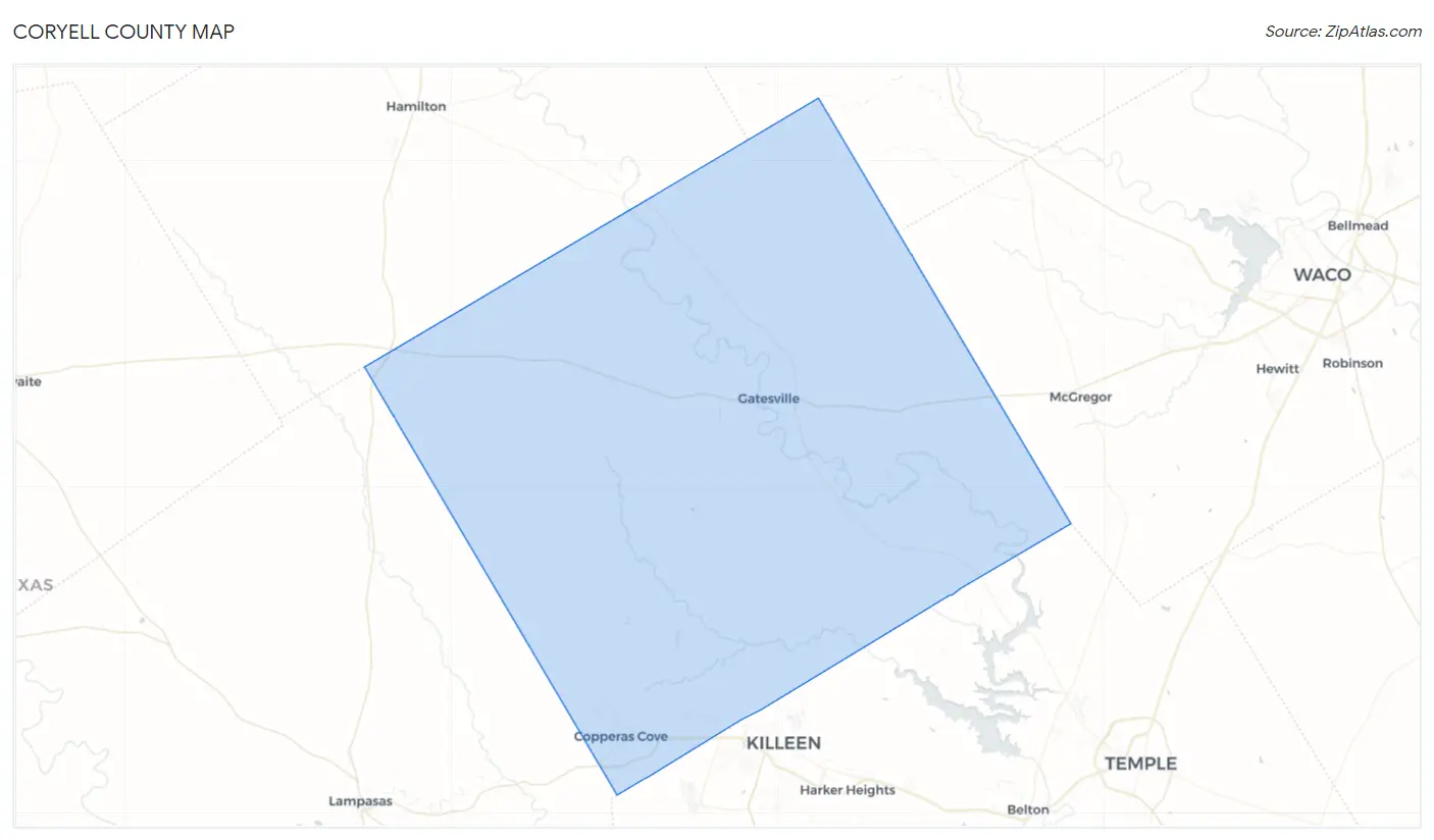 Coryell County Map