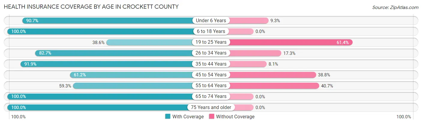 Health Insurance Coverage by Age in Crockett County