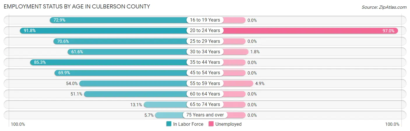 Employment Status by Age in Culberson County