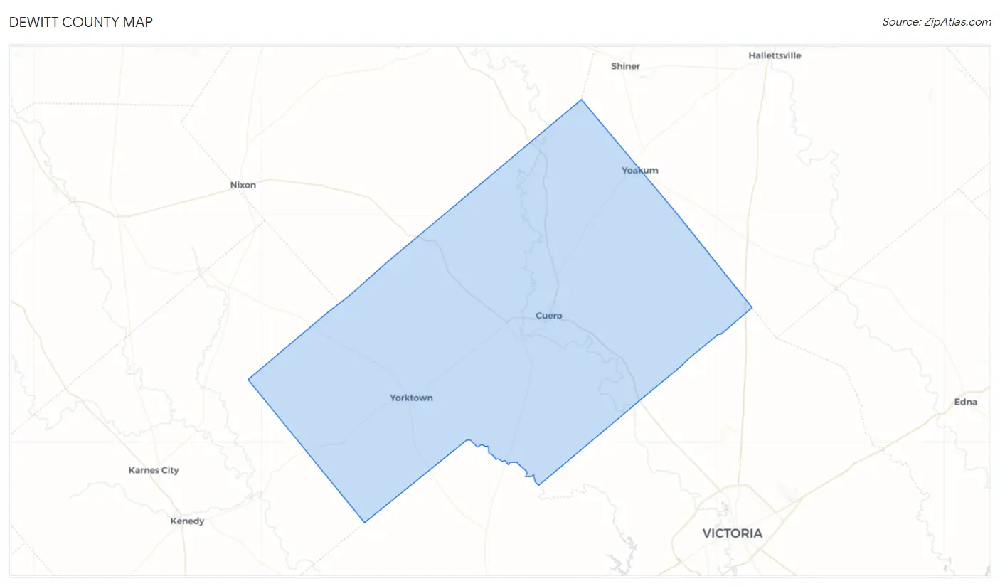DeWitt County Map